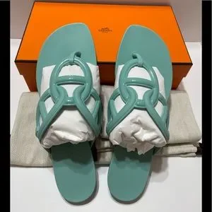 ★Hermes Egerie Sandal Vert Embrun★ Hermes Egerie Sandals Vert Embrun Rubber 36